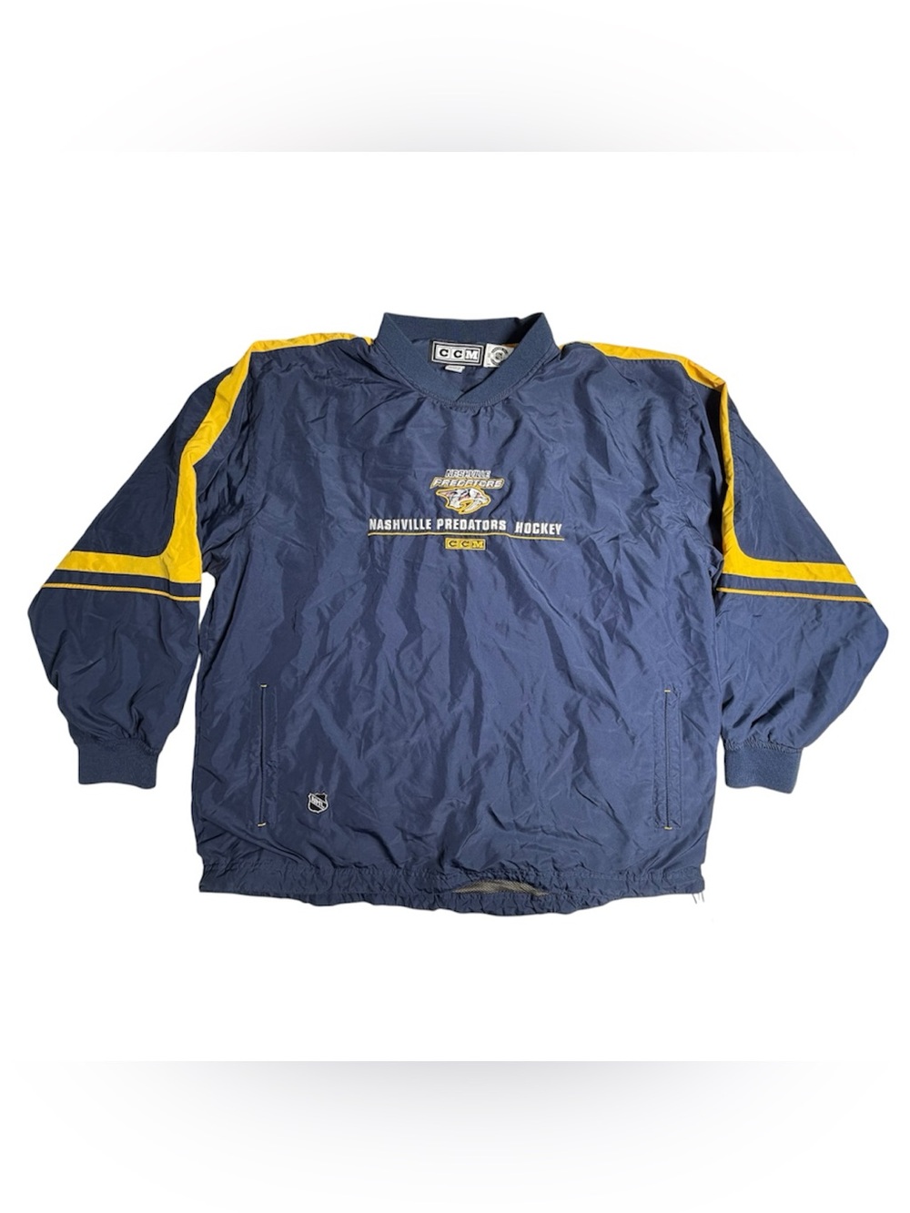 CCM Nashville Predators Preds Mens Large Windbreaker Hockey Long Sleeve Pullover